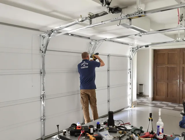 Davie Garage Door Repair certified technician performing precision garage door repair in Davie
