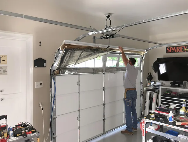 Garage door section replacement by Davie Garage Door Repair in Davie